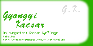 gyongyi kacsar business card